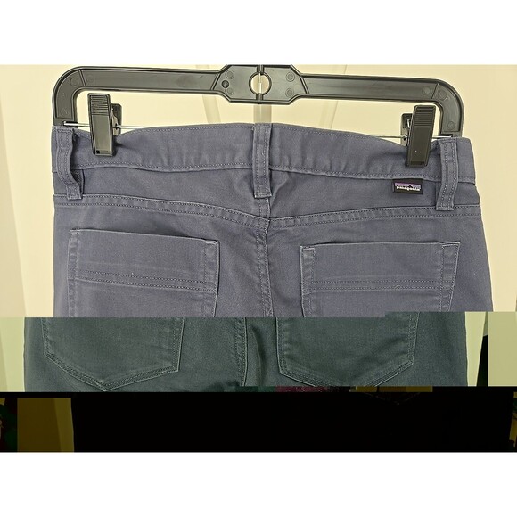 Patagonia Womens Blue Organic Cotton Rugged Twill Canvas Pinyon Pines Pants Sz 4 - Picture 8 of 12